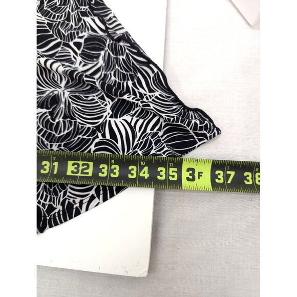Perceptions New York Women Black and White Floral Design Sleeveless Dress Sz 12 - Picture 8 of 9